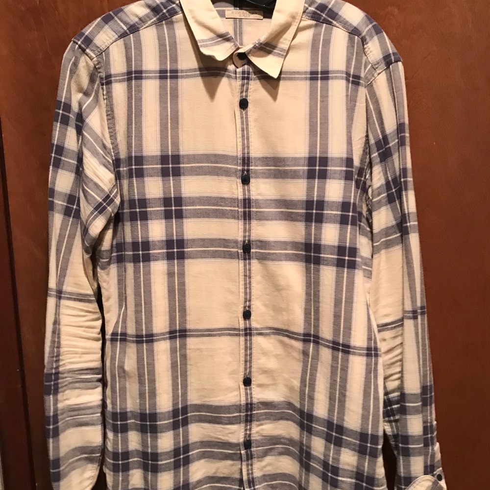 Burberry plaid button down shirt medium